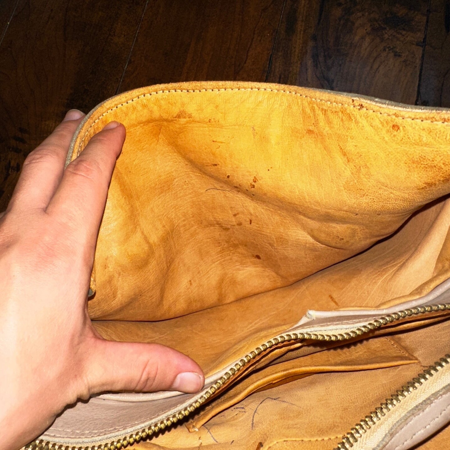 VTG 1950s Basic Hand Bag Purse Leather USA Talon Zip 50s 40s Rockabilly Cowboy