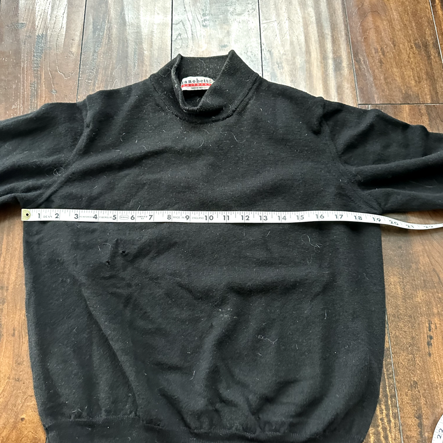 Zanobette Knitwear men's medium black top rugby Thrashed Vintage 80s Sweater