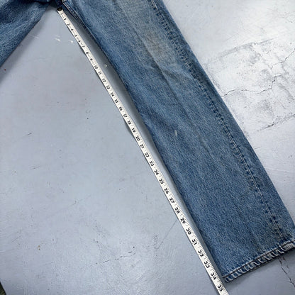 Levis 501 Vintage 90s USA XX Straight Leg Jeans Blue Light Wash 34x36 Act 32x35