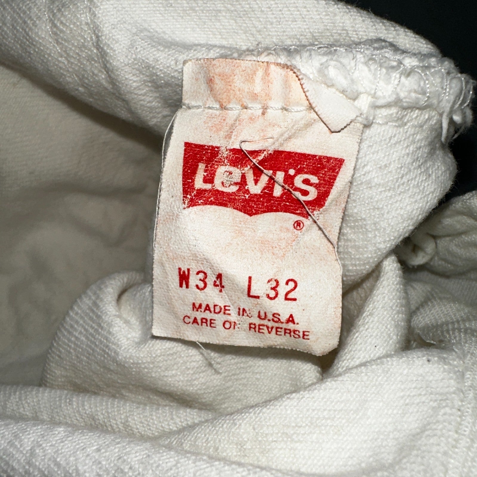 Levis 501 Vintage 80s USA XX Straight Leg Jeans White Light Wash 34x32 Act 31x31