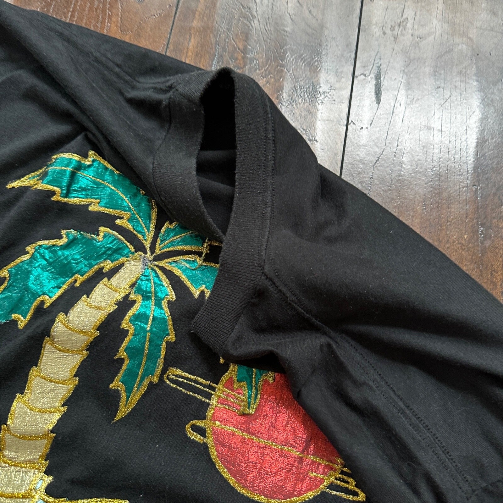 Sunbelt Palm Beach Sun Tree Ocean Swim Vintage T Shirt 90s Single Stitch Wind