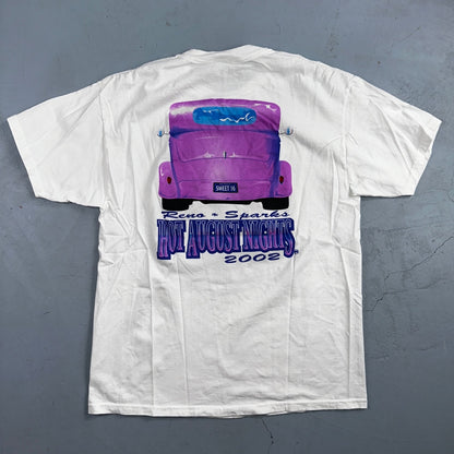 Hot August Nights 2002 VTG T Shirt Sweet 16 Hot Rods Purple Car Rare Graphic Fun