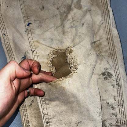 Carhartt VTG Double Knee Carpenter Pants USA B01 Brown Thrashed 34x34 Act 32x32