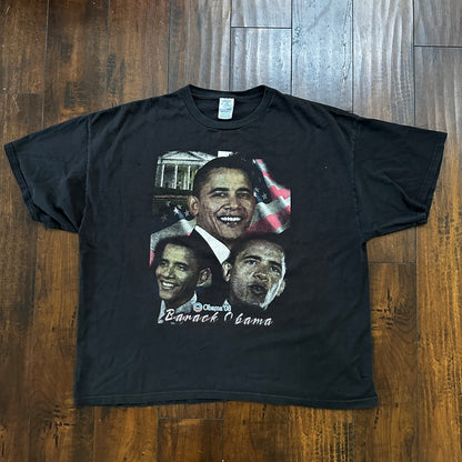 Obama 2XL VTG T Shirt Y2K Rap Tee Style Political Democrat Chicago President