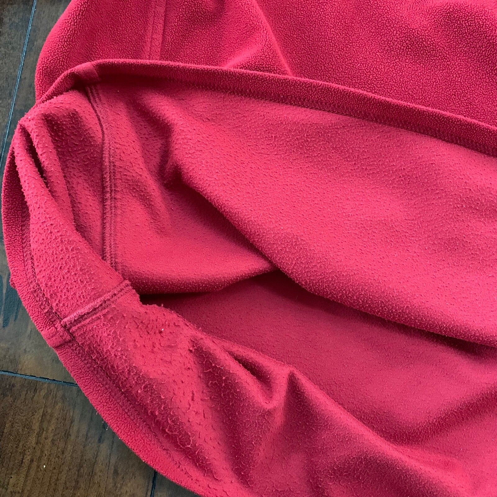 LL Bean Quarter Zip Pullover Fleece Sweater Mens 2XL Red Pockets VTG 90s Style