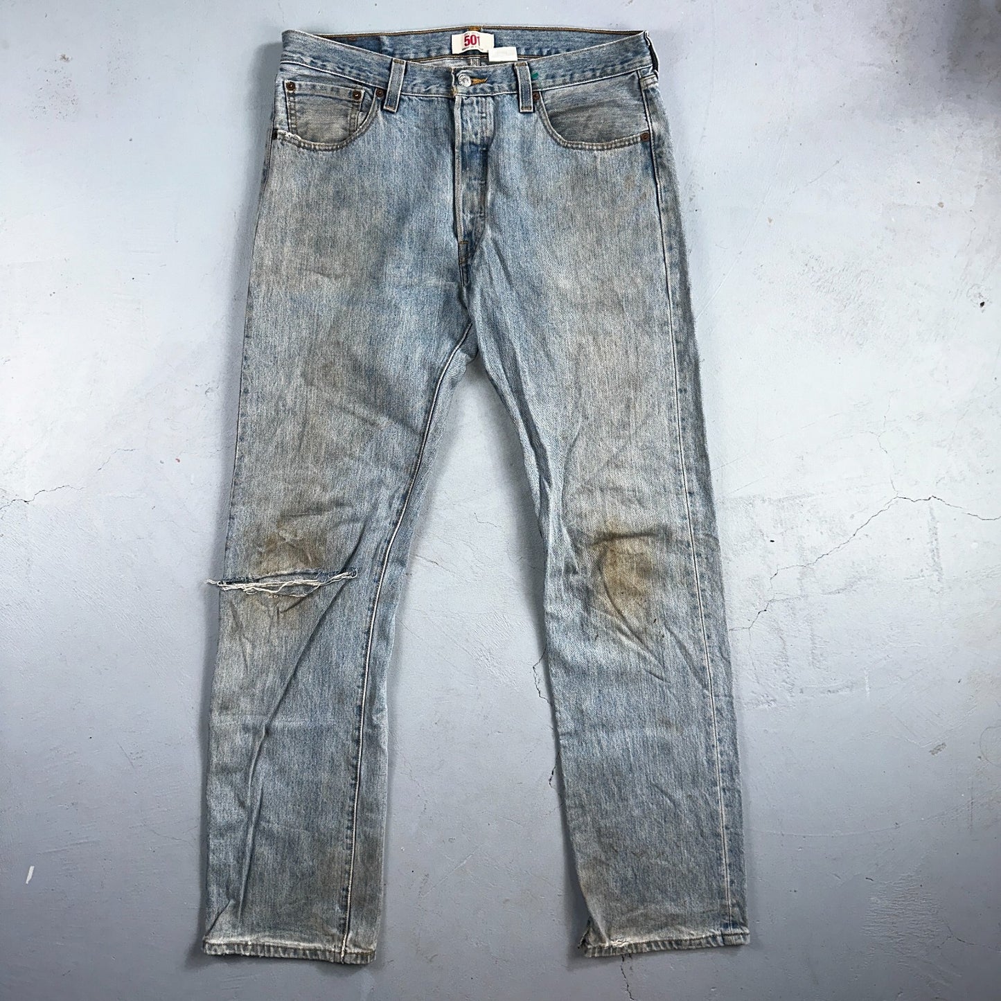 Levis 501 Vintage Y2K XX Straight Leg Jeans Blue Light Wash 35x34 Act 34x34