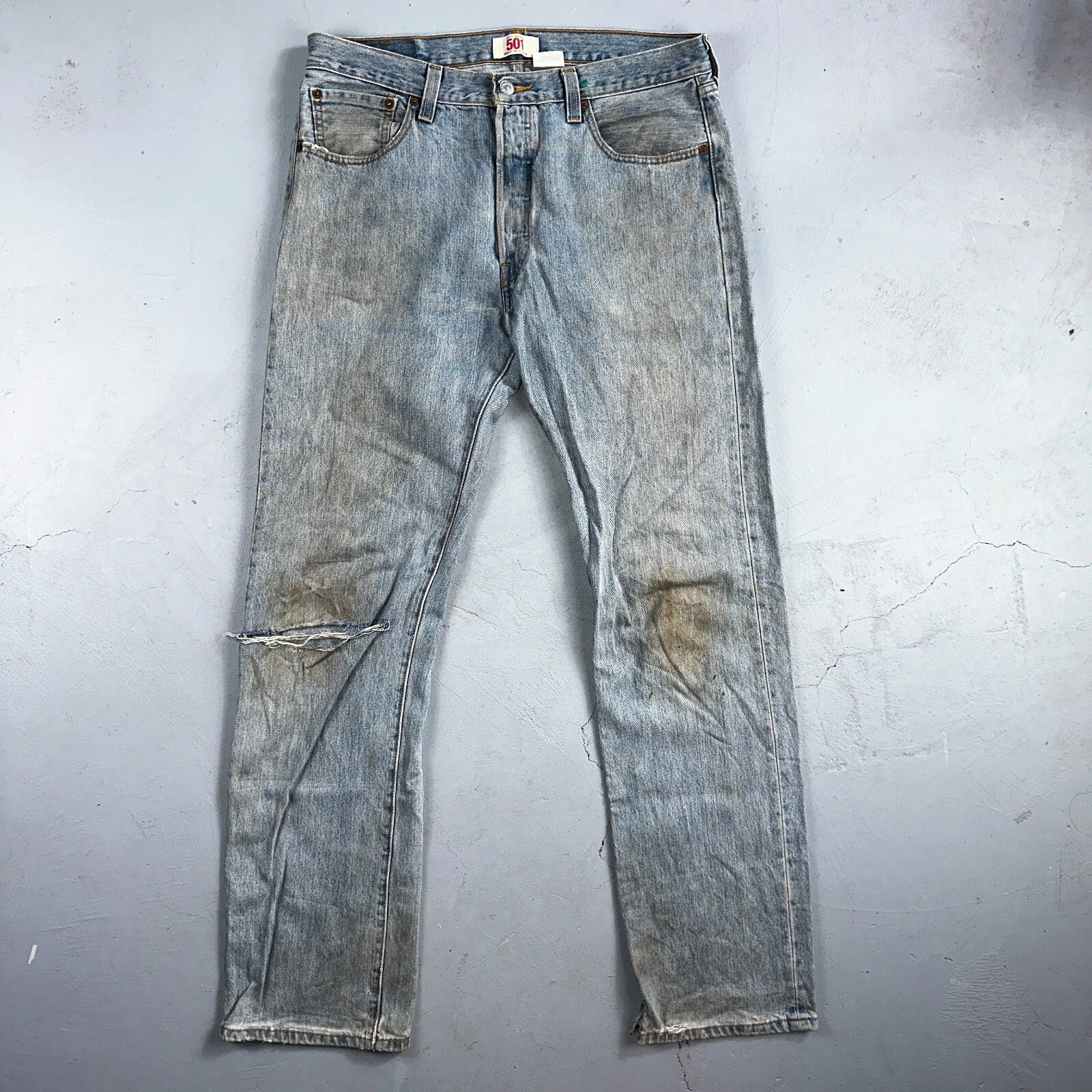 Levis 501 Vintage Y2K XX Straight Leg Jeans Blue Light Wash 35x34 Act 34x34