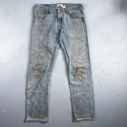 Levis 501 Vintage Y2K XX Straight Leg Jeans Blue Light Wash 35x34 Act 34x34