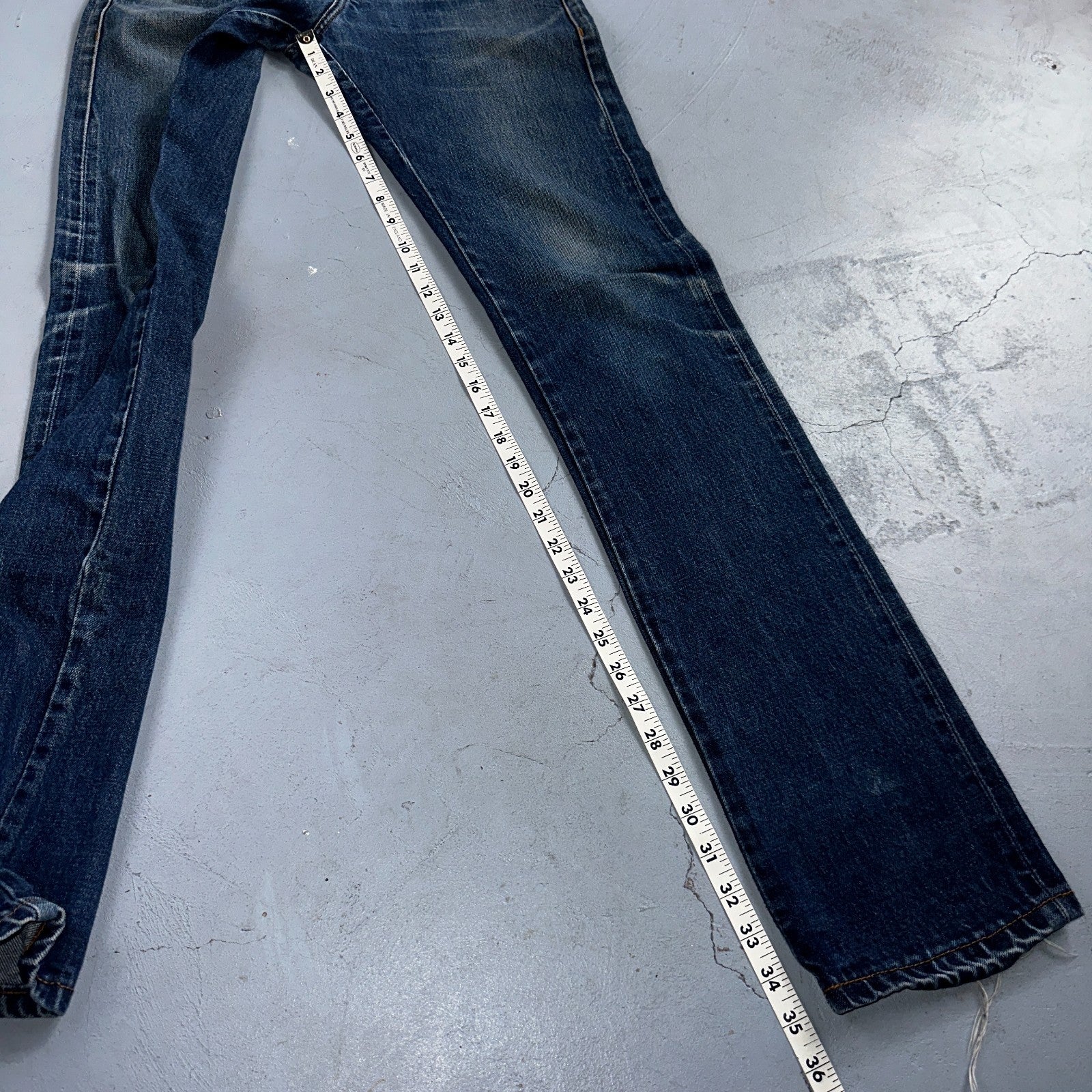 Naked & Famous Jeans Mens 30x36 Blue Dirty Fade Selvedge Denim Skinny Guy