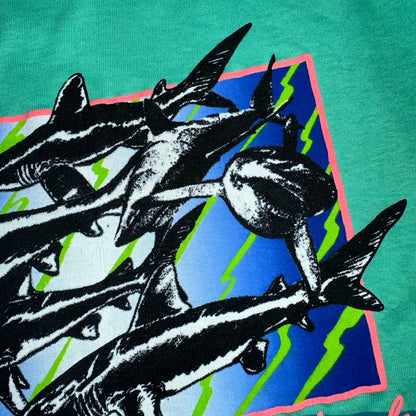 Sharks Great White 80s VTG T Shirt Single Stitch Which Way Beach Funny Art Graph