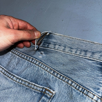Levis 501 Vintage Y2K XX Straight Leg Jeans Rips Blue Light Wash 46x32 Act 42x28