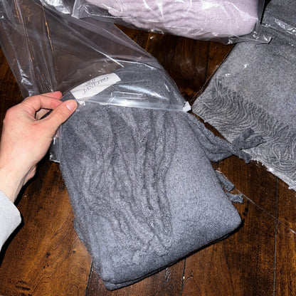 Warm Lot of 3 Women's Plush Scarf Faux Rabbit Fur Soft Thicken Scarves Pink Grey