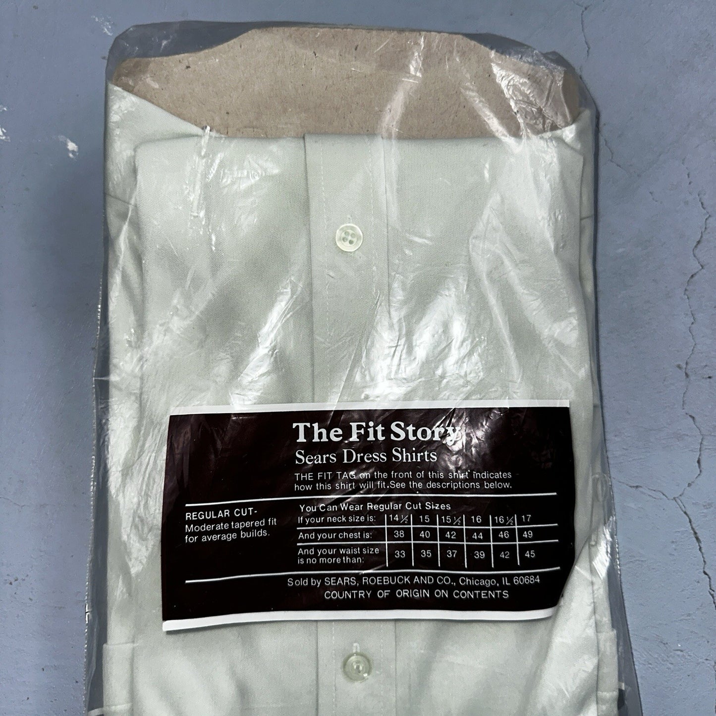 Vintage 1970's Sears Perma-Prest Green Dress Casual Knit Long Sleeve Polo Shirt