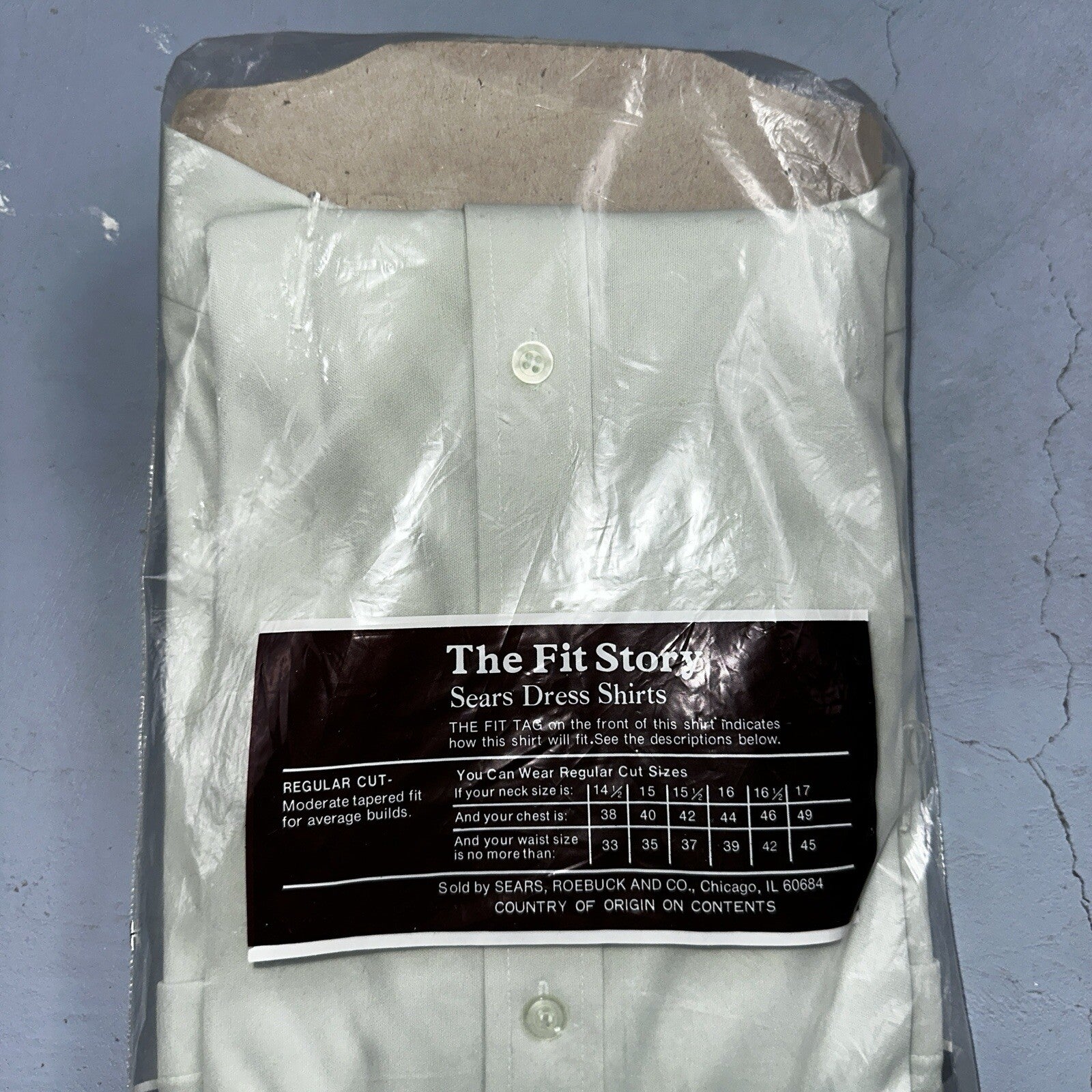 Vintage 1970's Sears Perma-Prest Green Dress Casual Knit Long Sleeve Polo Shirt