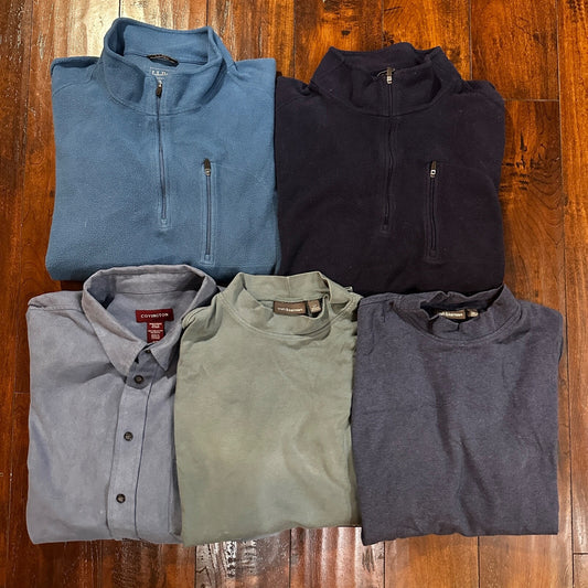 Lot Of 5 Mens Vintage Pullovers Sweaters Shirts LL Bean Covington Croft