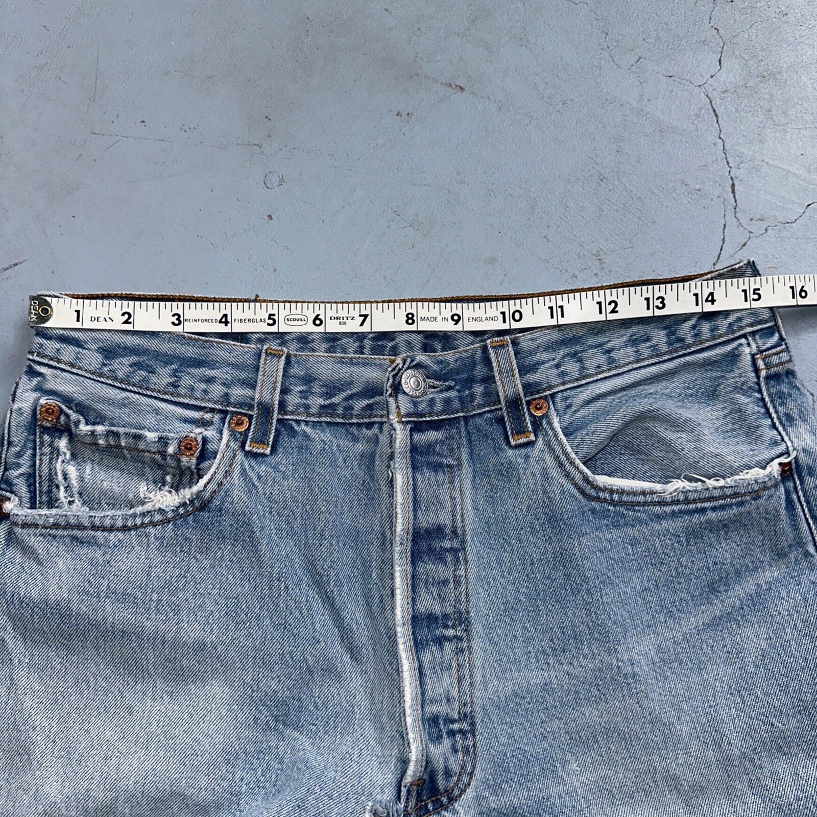 Levis 501 Vintage 90s USA XX Straight Leg Jeans 34x36 Light Wash Act 30x31