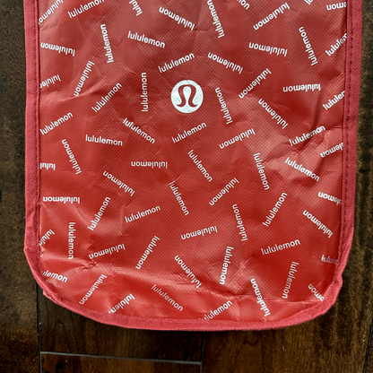 Lululemon Friends Reusable Bag Tote Small Snap Closure Shopping Cute Yoga Red