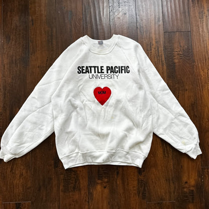 VTG SPU MOM 80s Russell Seattle Pacific University Pullover Sweatshirt Crewneck
