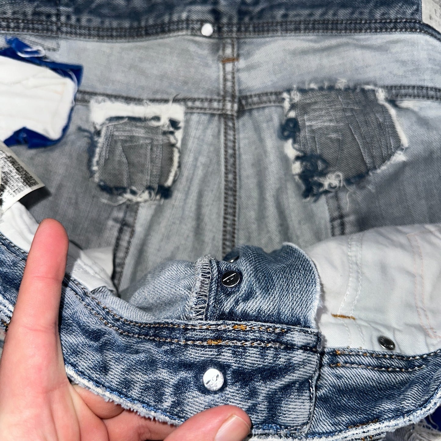 Diesel Larkee Bootcut Stretch Jeans Mens 36x30 Blue Straight 008M2 Whisker Italy