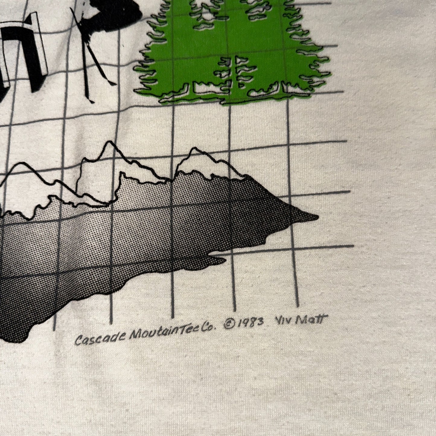 Oregon Ski Deer Mountains 80s Hanes 50/50 VTG T Shirt Grid Sports Travel USA
