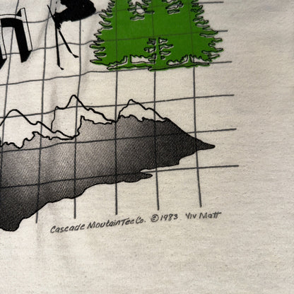 Oregon Ski Deer Mountains 80s Hanes 50/50 VTG T Shirt Grid Sports Travel USA