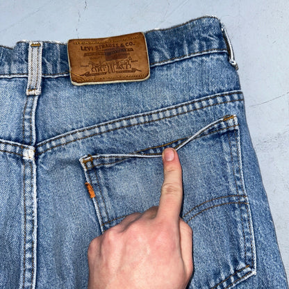 Levis 517 Vintage 80s USA Orange Tab Bootcut Flare Blue Worn Jeans Act 32x30