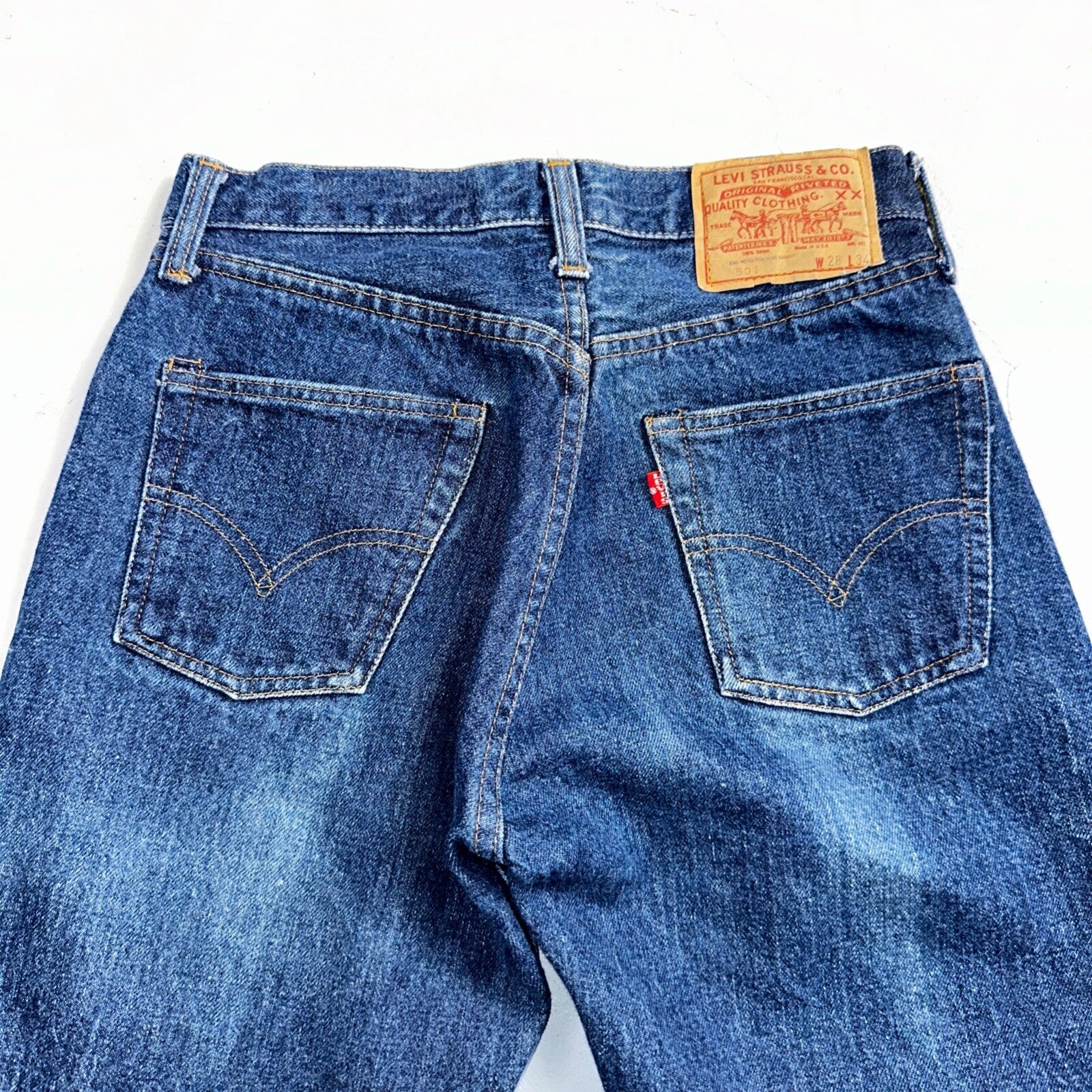 Levis 501 VTG 70s SS Redline Selvedge Jeans XX Dark Wash 28x34 Act 26x30