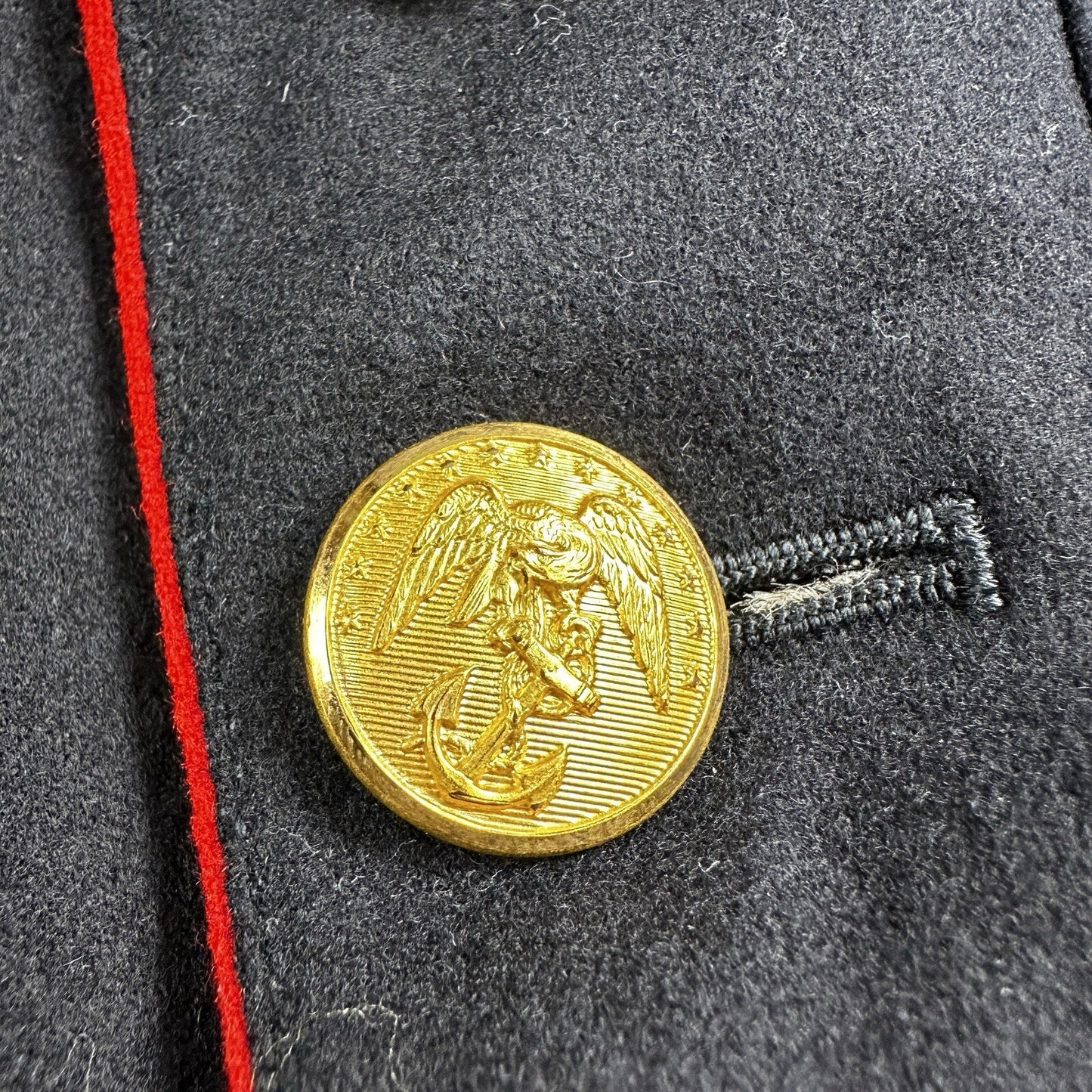 VTG Authentic WWII Paramarine United States Marine Corp Dress Blue Jacket USMC