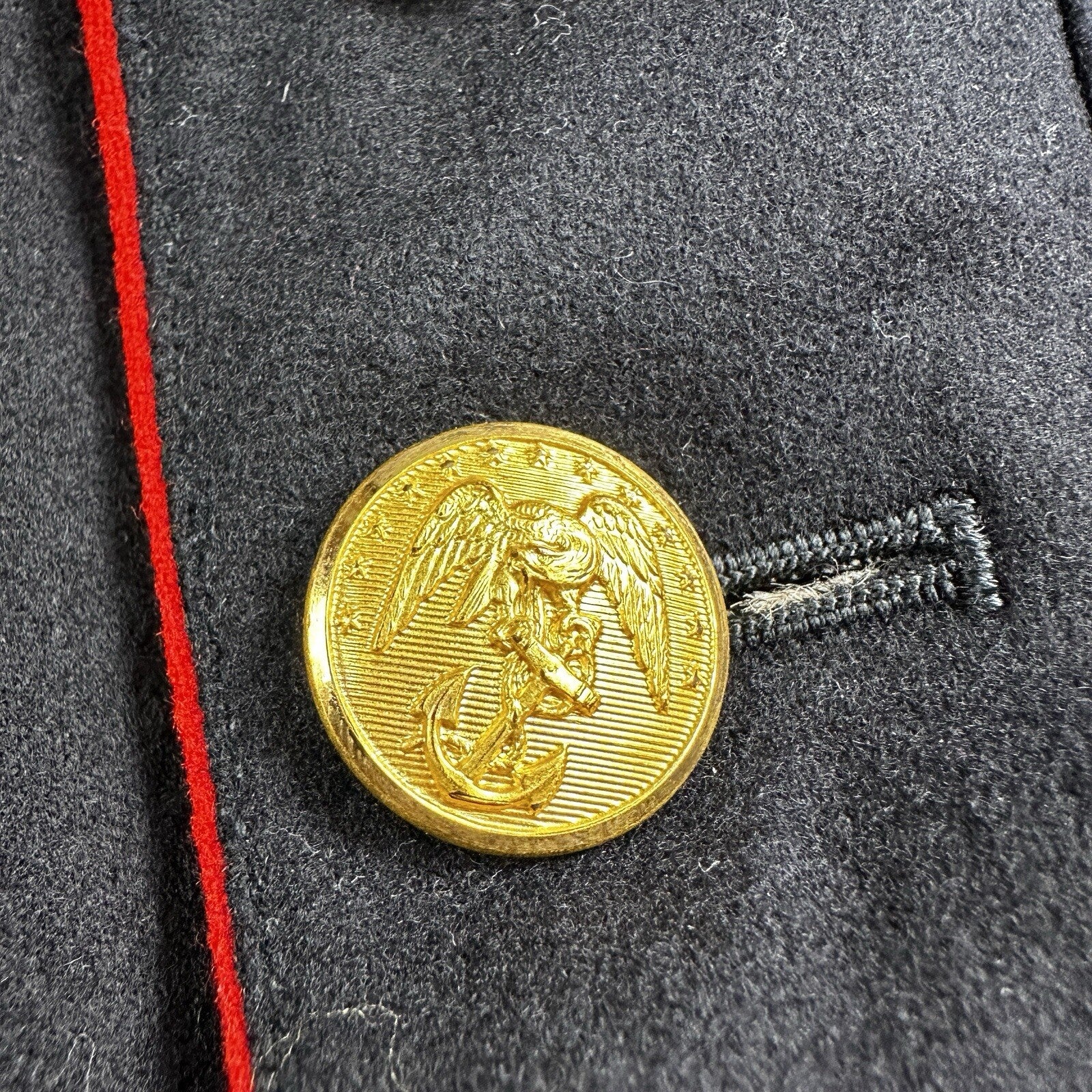 VTG Authentic WWII Paramarine United States Marine Corp Dress Blue Jacket USMC