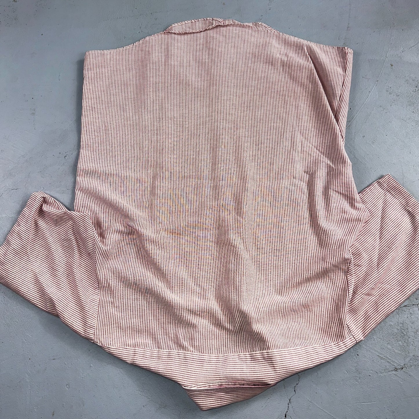 Steeple Chase Button Up Shirt Mens Large Short Sleeve Stripe Made In USA Red