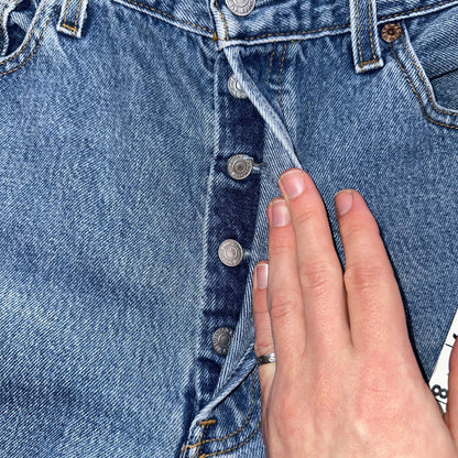 Levis 501 Vintage 90s Y2K XX Straight Leg Jeans Blue Light Wash 34x30 Act 31x29