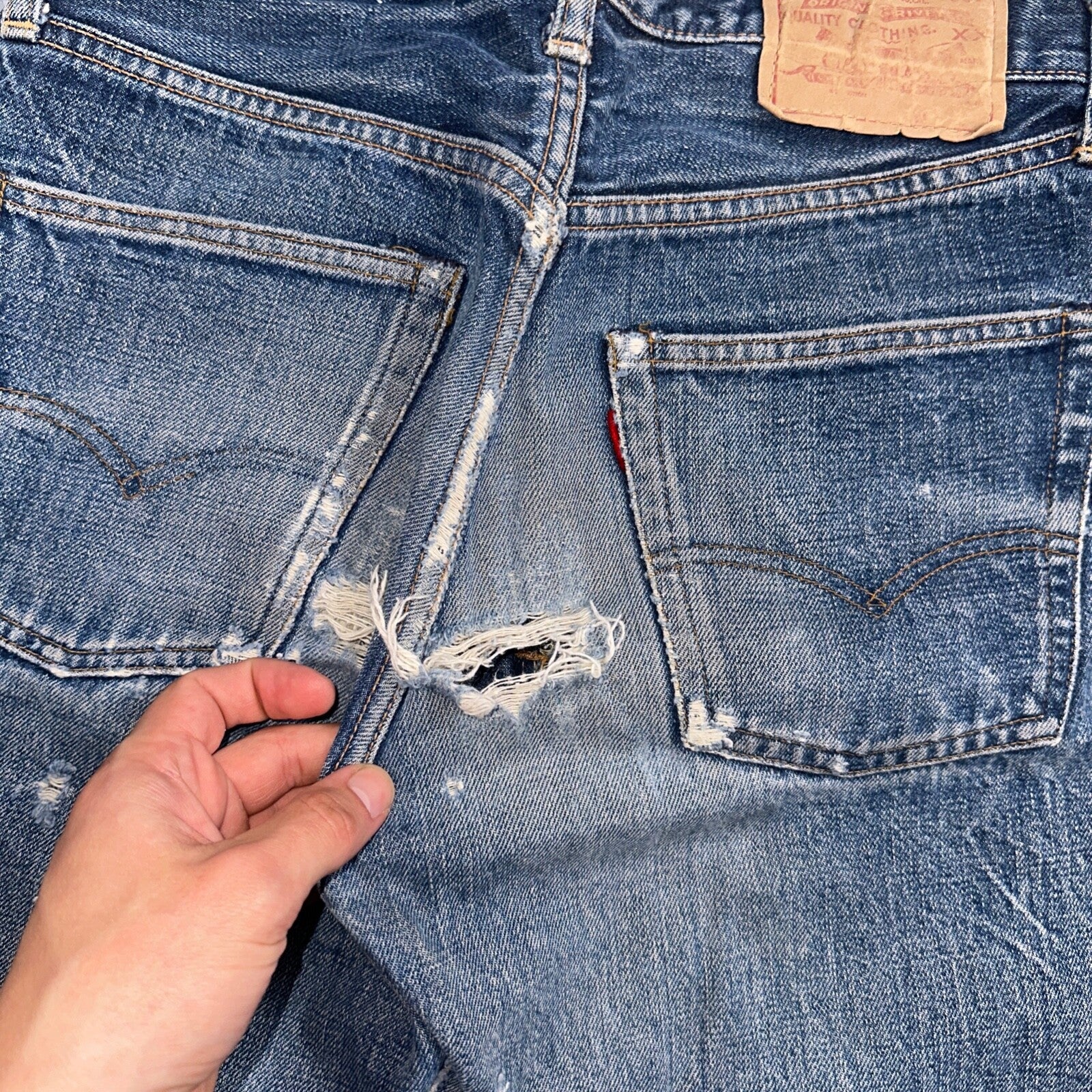 Levis 501 Big E Vintage 60s Redline Selvedge USA XX Boot Cut 517 Jeans Act 27x32