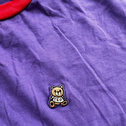 Teddy Fresh Purple Red Neck XS Hype Vintage Style T Shirt Basic Essential