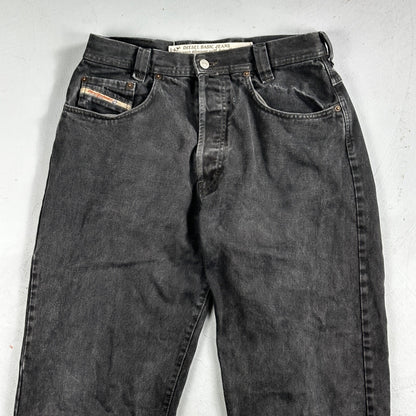 Vtg Diesel Men Saddle Relaxed Fit Black Jeans 32x33 Fits 31"  Made in Italy Y2K