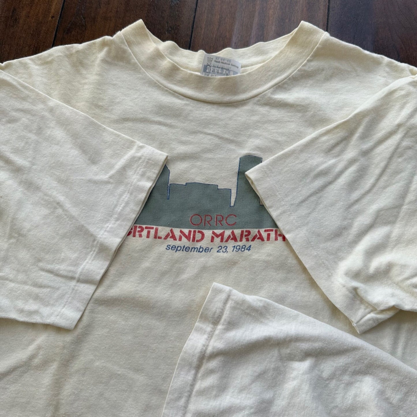 Portland Marathon Vintage T Shirt Used White 80s Running Road Runner 1986 Hanes