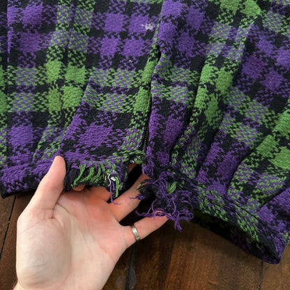 VTG USA Rockabilly Womens Dress Skirt 60s 70s Bottom Plaid Skate Grunge Pop