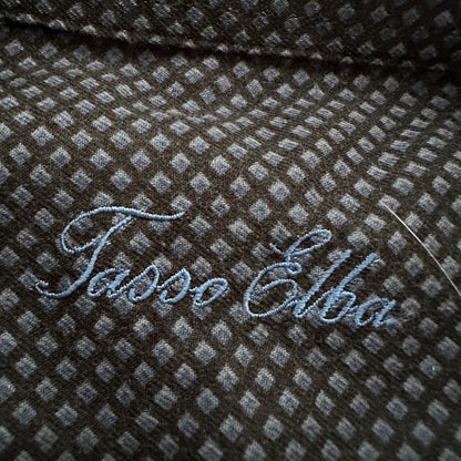 Tasso Elba Mens Shirt XL Floral Paisley Button Down Long Sleeve Cotton Navy