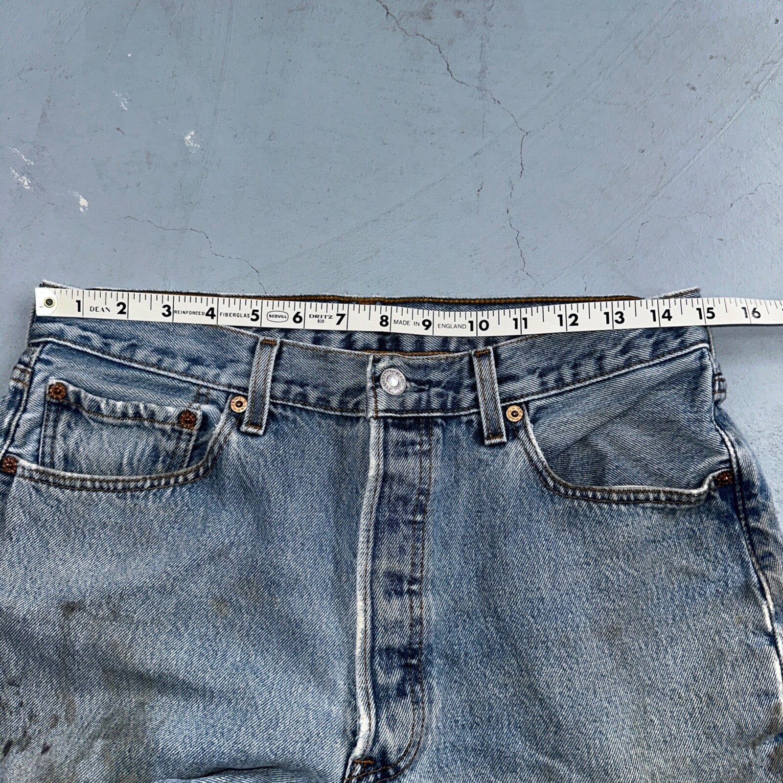 Levis 501 Vintage Y2K XX Straight Leg Jeans 90s Blue Light Wash 33x30 Act 32x28