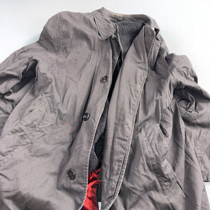 Vintage All Weather Trench Coat Mens Black Button Rain Coat 1960s 60s Liner