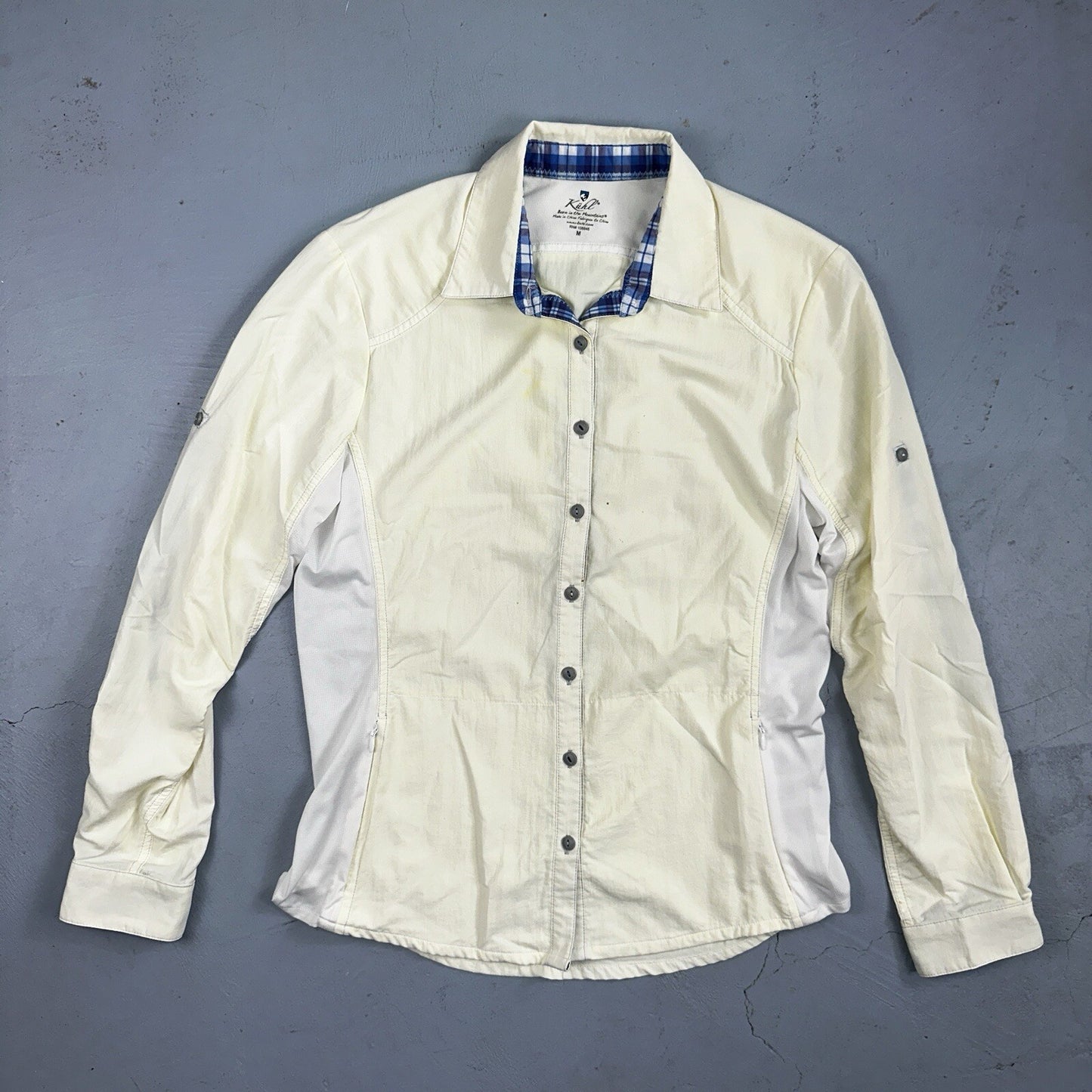 Kuhl Shirt Women's Nylon Button Up Long Sleeves Outdoor Hiking Shirt Size M