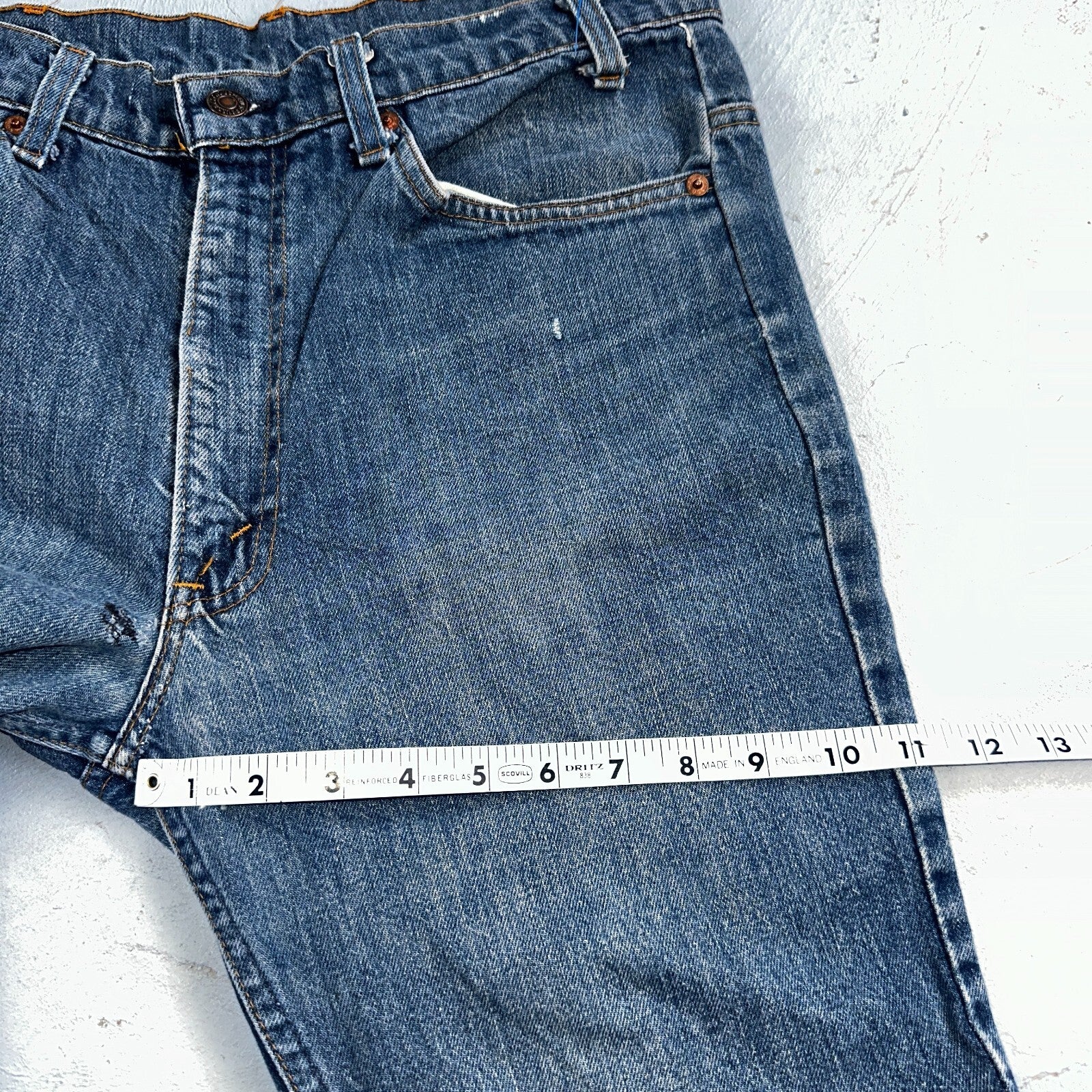 Levis 517 Vintage 80s USA Orange Tab Bootcut Flare Blue Worn Jeans Act 32x26