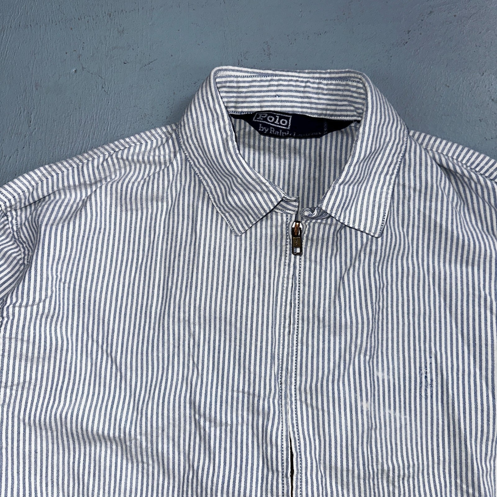 Polo By Ralph Lauren VTG 90s Harrington Jacket Hickory Stripe Workwear Ricky