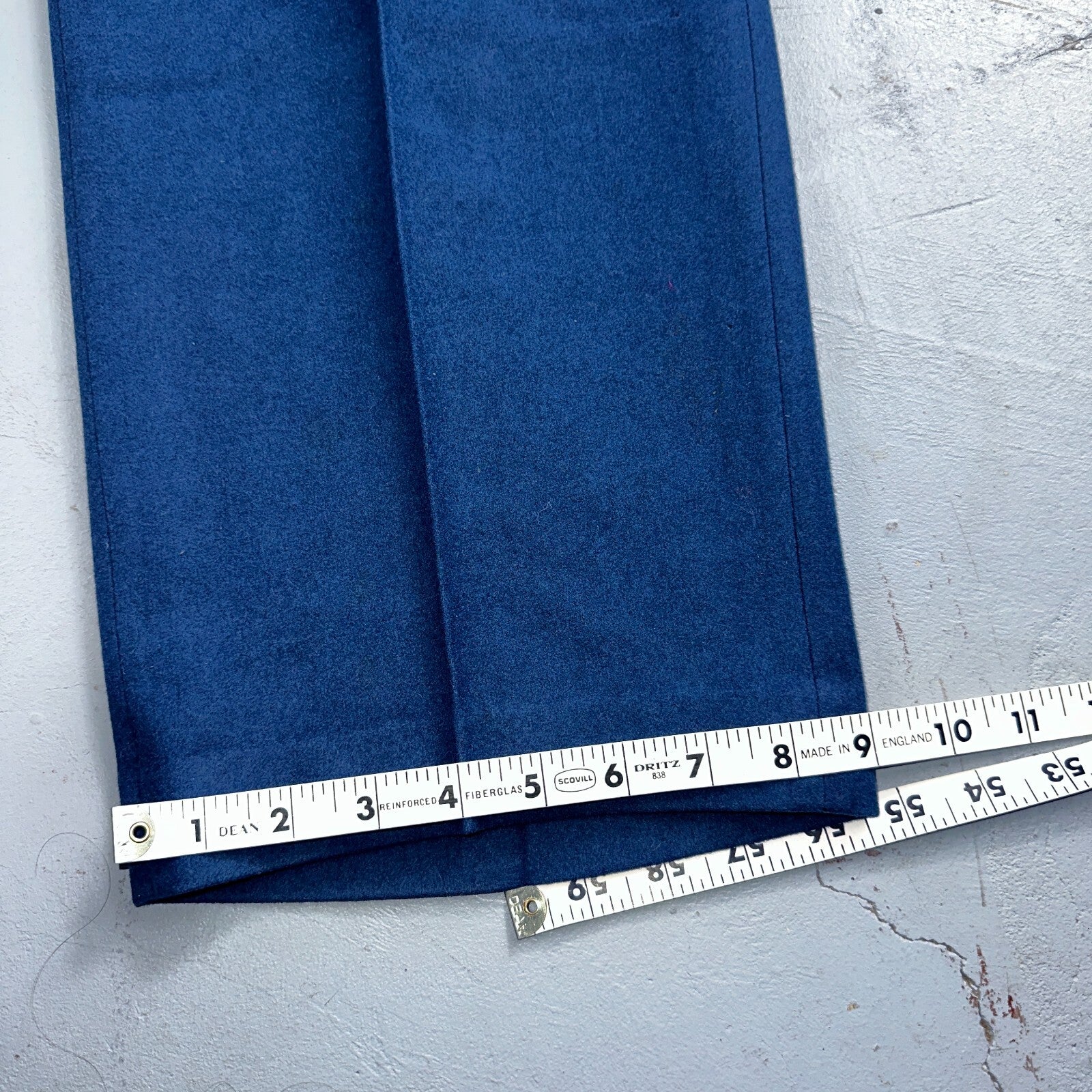 VTG Wool Trousers Pants Sz 31x31 1940s WWII Button Fly Wide Leg Dress Suit Blue