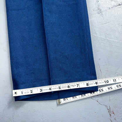 VTG Wool Trousers Pants Sz 31x31 1940s WWII Button Fly Wide Leg Dress Suit Blue