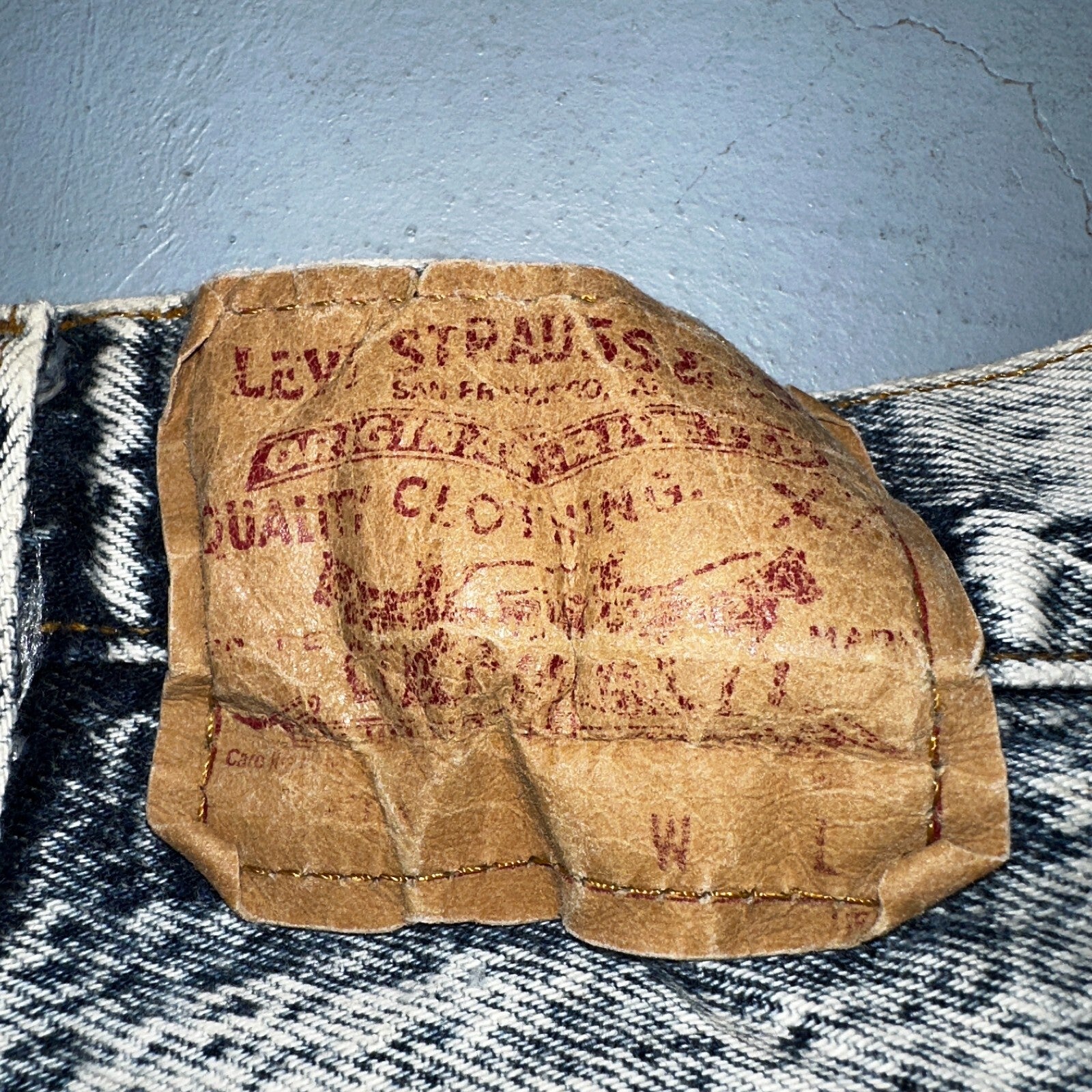 Levis 501 Vintage 80s USA XX Straight Leg Jeans Blue Acid Wash 30x34 Act 28x32