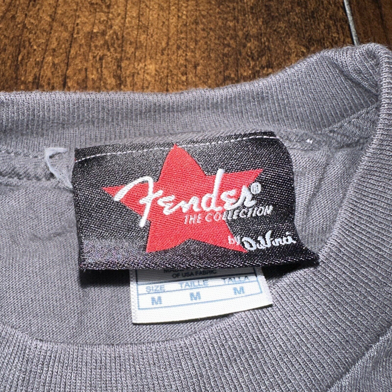 Fender Guitar Vintage Style T Shirt M Gray Band Rock Music Jimi Hendrix 90s