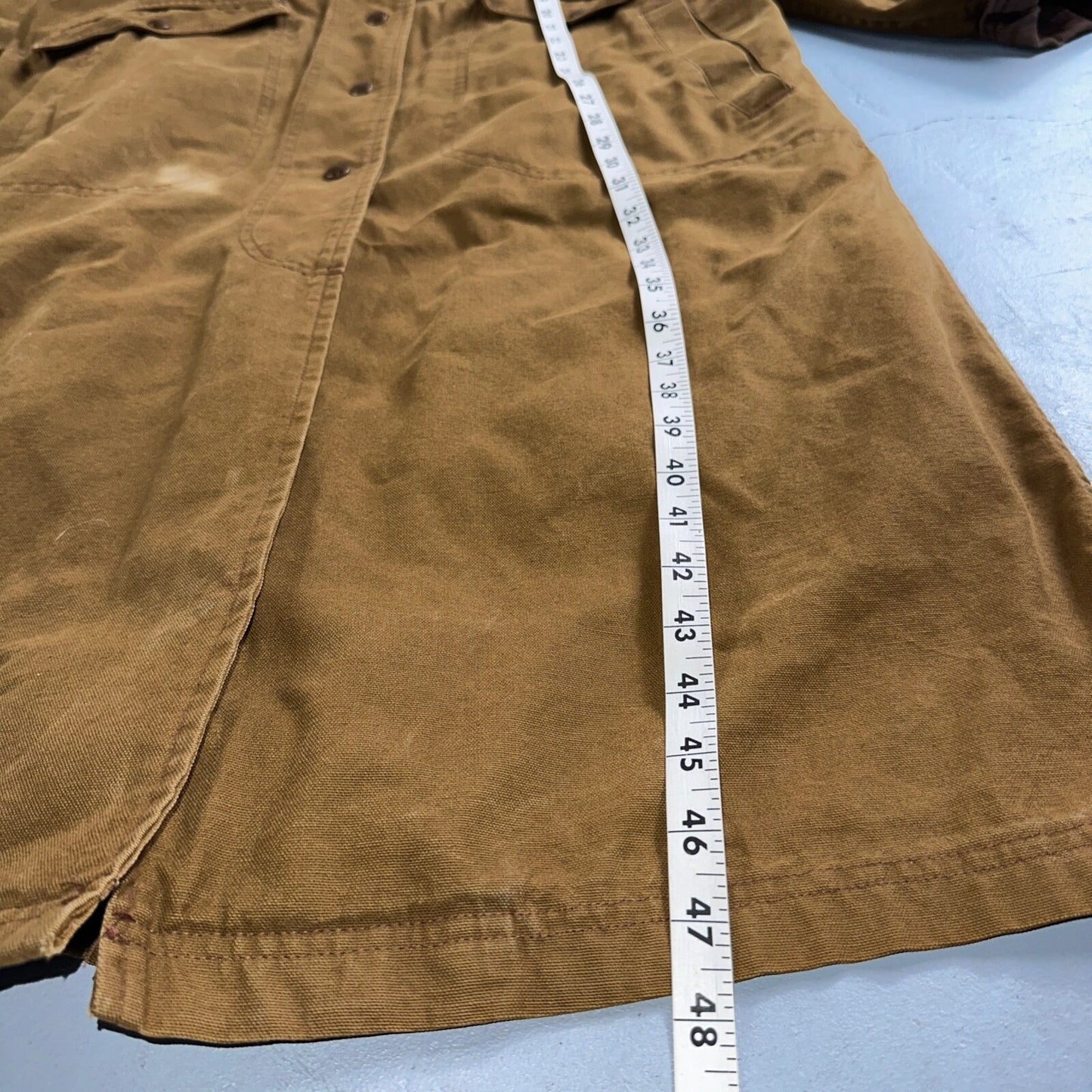 Vintage LL Bean Aztec Fleece Lined Womens Canvas Long Button Duster Coat M