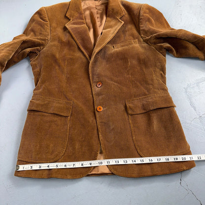 VTG Mens Suit 40 Jacket Sport Coat Rockabilly 80s 90s Corduroy Brown Short