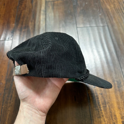 Smokin Oak VTG Hat Cap Snapback Smoke Cigarettes Meat Food Funny Corduroy Black