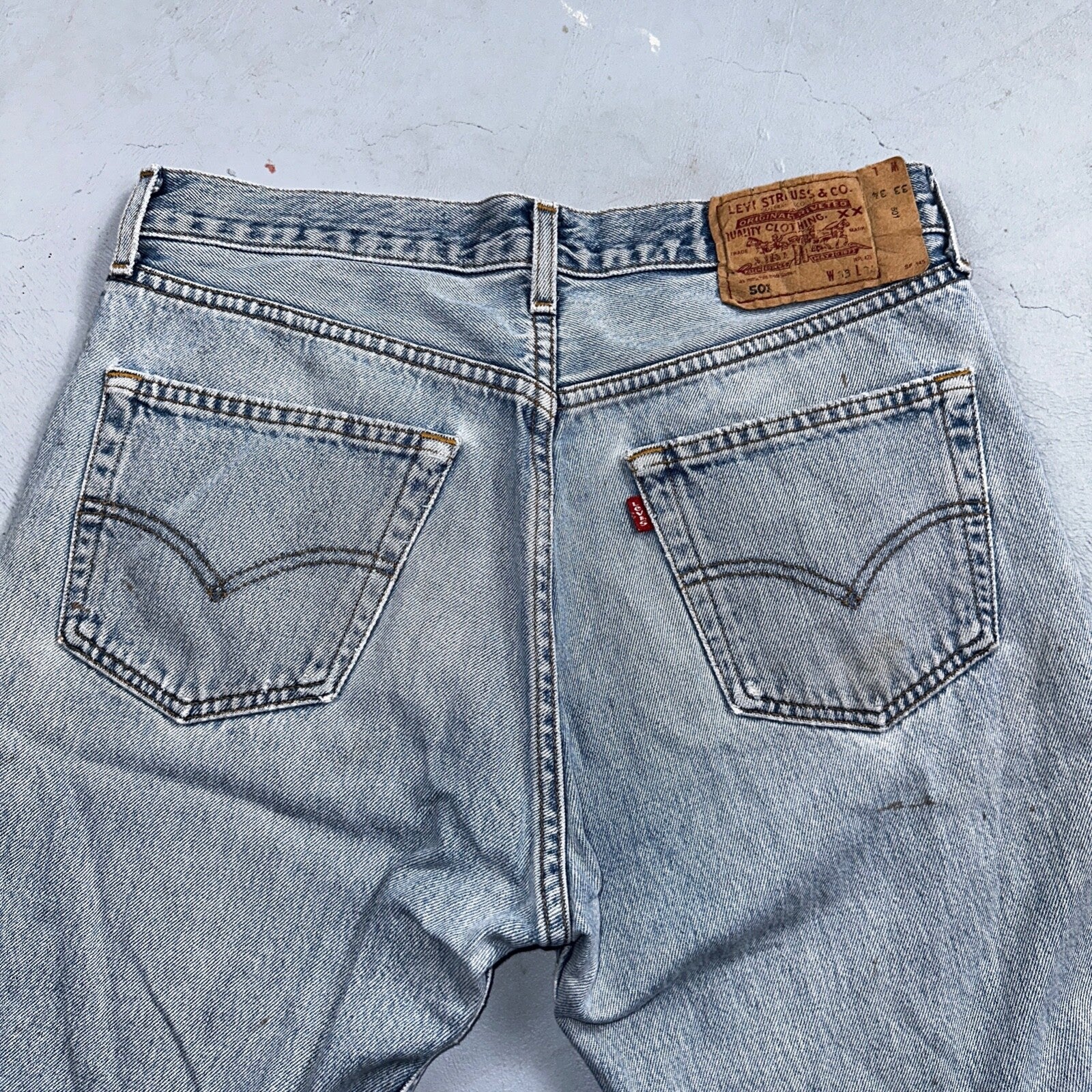 Levis 501 Vintage Y2K XX Straight Leg Jeans 33x34 Light Wash 2000s Act 31x32